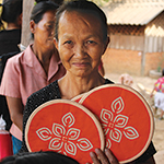Laos lady made reverse applique hotpads